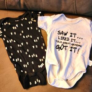 2 Oneies 3-6 Months Gerbers and 1 with a saying